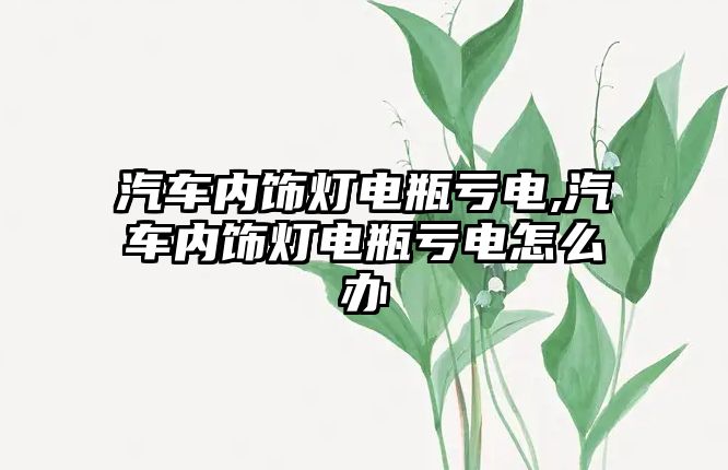 汽車內飾燈電瓶虧電,汽車內飾燈電瓶虧電怎么辦