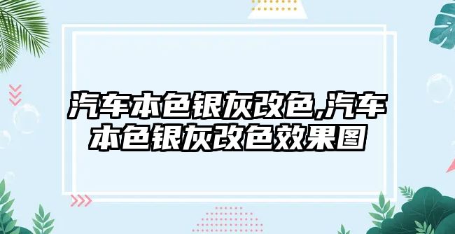 汽車本色銀灰改色,汽車本色銀灰改色效果圖