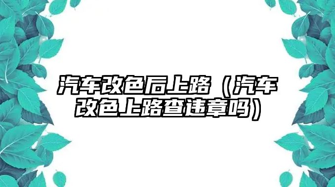 汽車改色后上路（汽車改色上路查違章嗎）