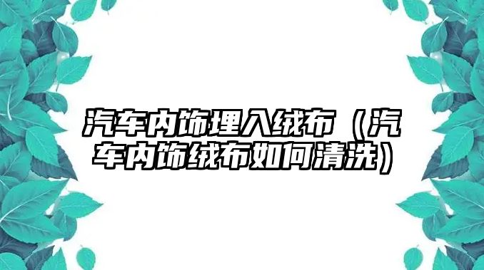 汽車內飾埋入絨布（汽車內飾絨布如何清洗）