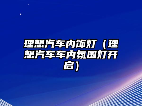 理想汽車內飾燈（理想汽車車內氛圍燈開啟）